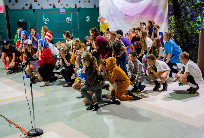 WHE 5th Grade Students performing a group number during one of the musical's six show. 
